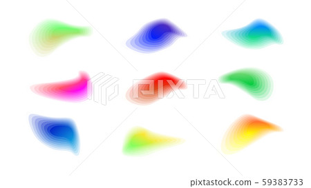 Vivid color gradient shapes. Blurred vibrant set Vivid color gradient shapes. Blurred vibrant set 59383733