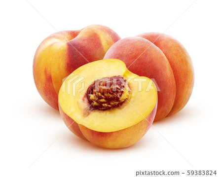 Peach isolated on white background with clipping path Peach isolated on white background with clipping path 59383824