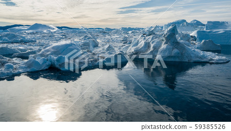Drone photo of Iceberg and ice from glacier in nature landscape Greenland 59385526