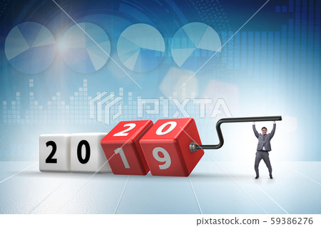 Concept of changing year from 2019 to 2020 Concept of changing year from 2019 to 2020 59386276