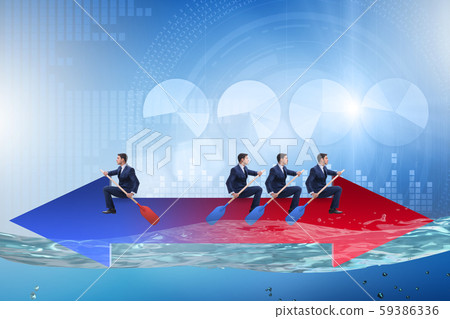 Disagreement concept with businessmen rowing in different direct Disagreement concept with businessmen rowing in different direct 59386336