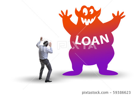 Businessman in debt and loan concept 59386623