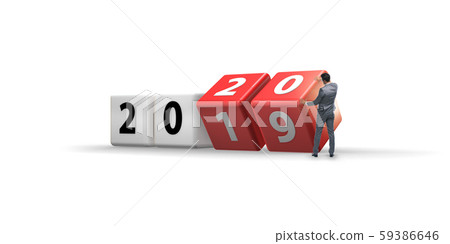Concept of changing year from 2019 to 2020 59386646