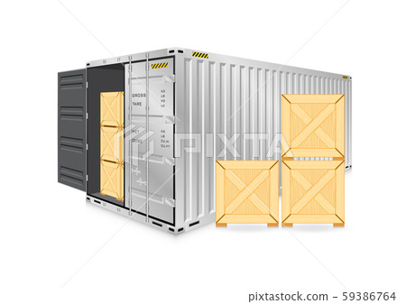 cargo container vector 59386764