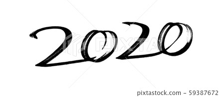 Calligraphy 2020 new year 2020 illustration Calligraphy 2020 new year 2020 illustration 59387672