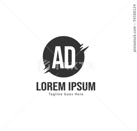 AD Letter Logo Design. Creative Modern AD Letters - Stock Illustration ...