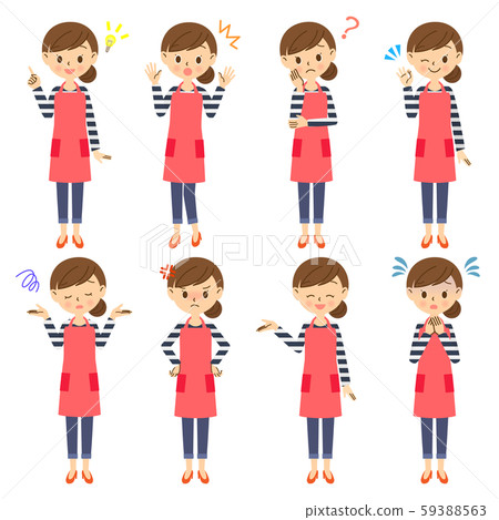 家庭主婦的各種面部表情集 59388563