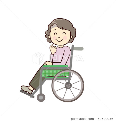 坐輪椅的婦女 坐輪椅的婦女 59390036