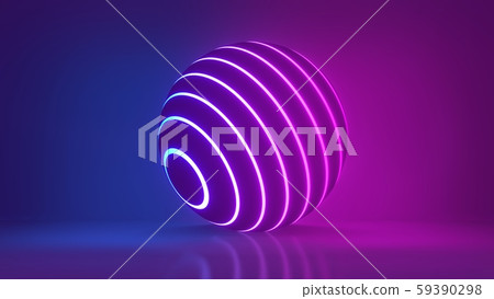 Abstract background sphere with glowing neon... - Stock Illustration ...