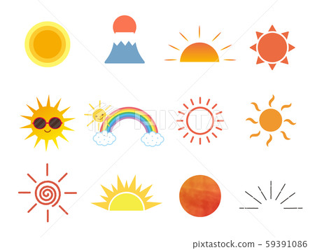 Cute sun illustration material - Stock Illustration [59391086] - PIXTA