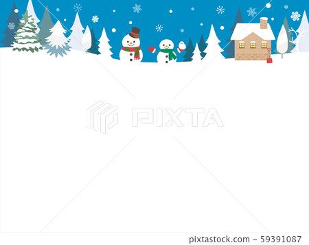 可愛的冬天框架分隔線材料 可愛的冬天框架分隔線材料 59391087