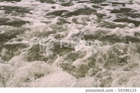 High Angle View Of Rippling Splashing Ocean Waves. High Angle View Of Rippling Splashing Ocean Waves. 59396135