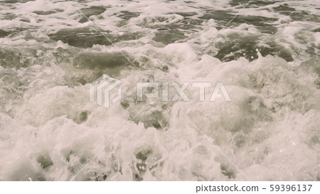 High Angle View Of Rippling Splashing Ocean Waves. High Angle View Of Rippling Splashing Ocean Waves. 59396137