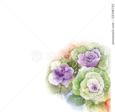 Leaf peony flower watercolor 59396785