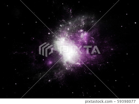Stars, dust and gas nebula in a far galaxy 59398077