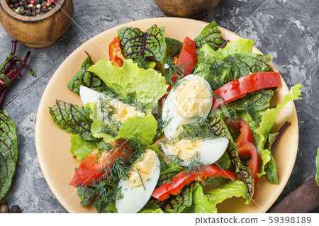 Vegetable salad with egg Vegetable salad with egg 59398189