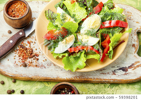 Vegetable salad with egg Vegetable salad with egg 59398201