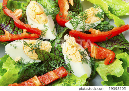 Vegetable salad with egg Vegetable salad with egg 59398205