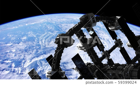 International Space Station in outer space over International Space Station in outer space over 59399024