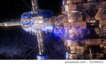 Space Ship and Milky Way Stars Space Ship and Milky Way Stars 59399025