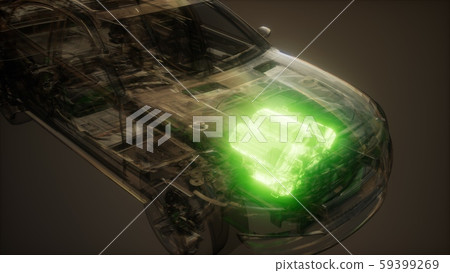 Car Engine Visible in Car Car Engine Visible in Car 59399269