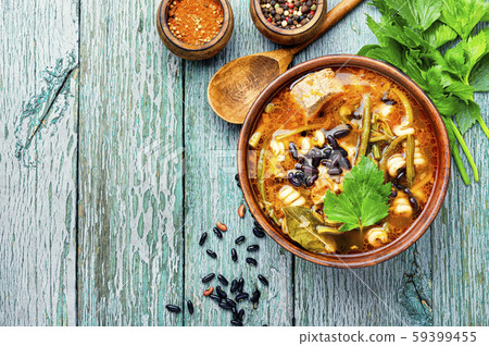 Meat soup with beans 59399455