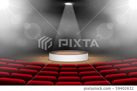 wooden podium with spotlight on the stage wooden podium with spotlight on the stage 59402632