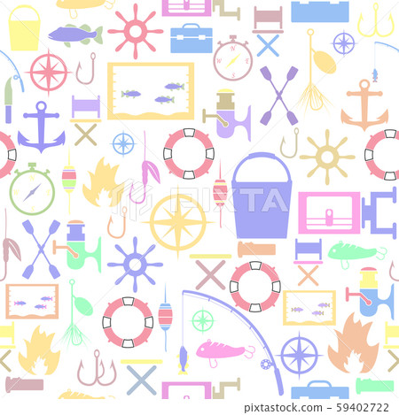 fishing seamless pattern background icon. - Stock Illustration ...
