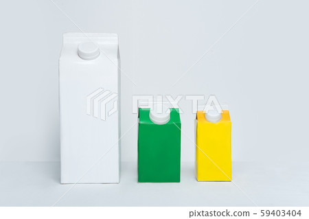Three carton box or packaging of tetra pack with a Three carton box or packaging of tetra pack with a 59403404