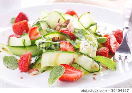 light summer detox salad with strawberries, light summer detox salad with strawberries, 59404137