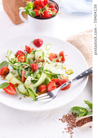 light summer detox salad with strawberries, light summer detox salad with strawberries, 59404139