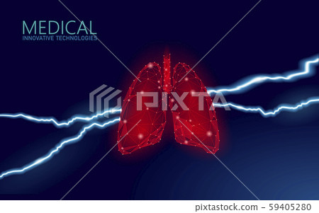 3D human lungs disease prevention medicine concept. Respiratory virus infection cancep danger 59405280