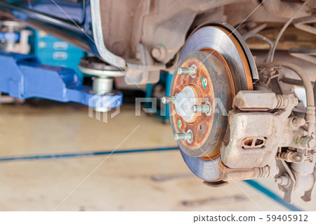 City car in the lifting equipment in the garage City car in the lifting equipment in the garage 59405912