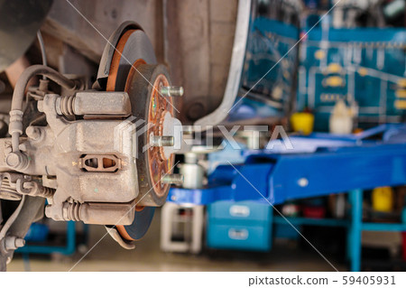 City car in the lifting equipment in the garage City car in the lifting equipment in the garage 59405931