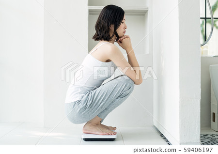 飲食，體重秤，女性 59406197