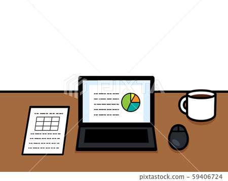 Illustration of working while drinking coffee No background Illustration of working while drinking coffee No background 59406724