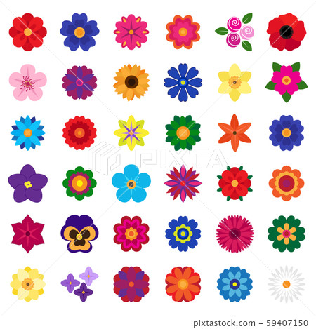 vector collection of colorful flowers on white background vector collection of colorful flowers on white background 59407150