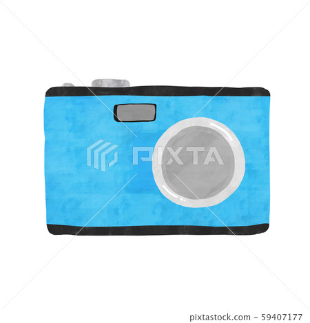 Bright light blue simple camera - Stock Illustration [59407177] - PIXTA