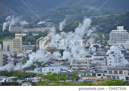[大分縣別府市]浴神里天文台眺望的金輪溫泉鎮 59407309