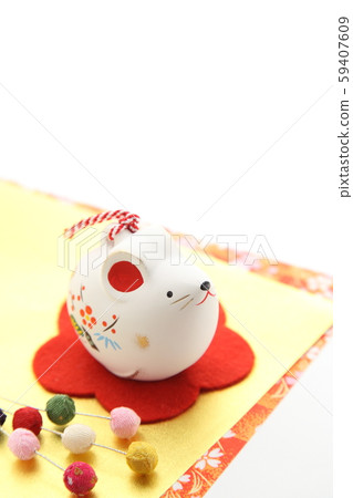 兒童年新年賀卡材料白背1垂直 59407609