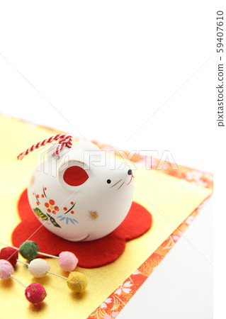 子年新年賀卡材料白背1縱向 子年新年賀卡材料白背1縱向 59407610