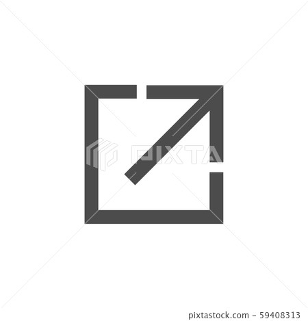 External link icon with arrow and line - box 59408313