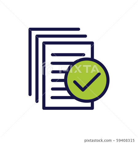 In Compliance Icon with paper, checks & list In Compliance Icon with paper, checks & list 59408315
