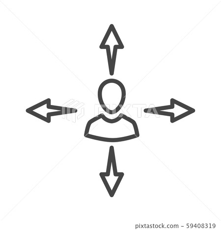 Arrow, directional way sign depicting making a Arrow, directional way sign depicting making a 59408319