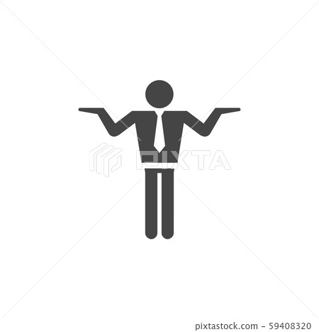 Business man showing trying to decide or choice Business man showing trying to decide or choice 59408320