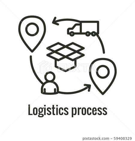 Logistics icon showing movement - one place to the Logistics icon showing movement - one place to the 59408329