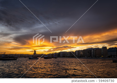 Sliema Town Skyline at Sunset in Malta 59409730