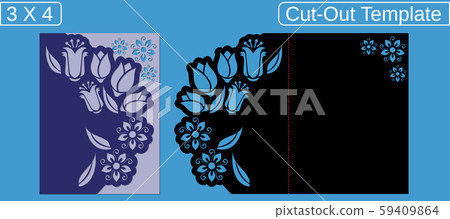 Laser cut wedding invitation card template. Laser cut wedding invitation card template. 59409864