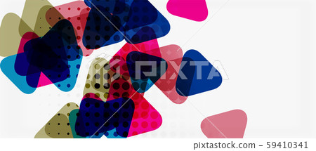 Vector triangle geometric abstract composition background. Retro vector illustration. Ornament 59410341