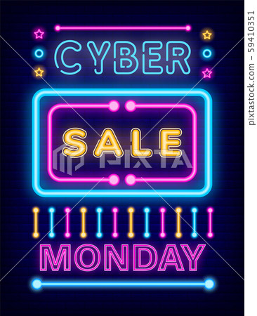 Cyber Sale on Monday, Neon Board with Promotion 59410351